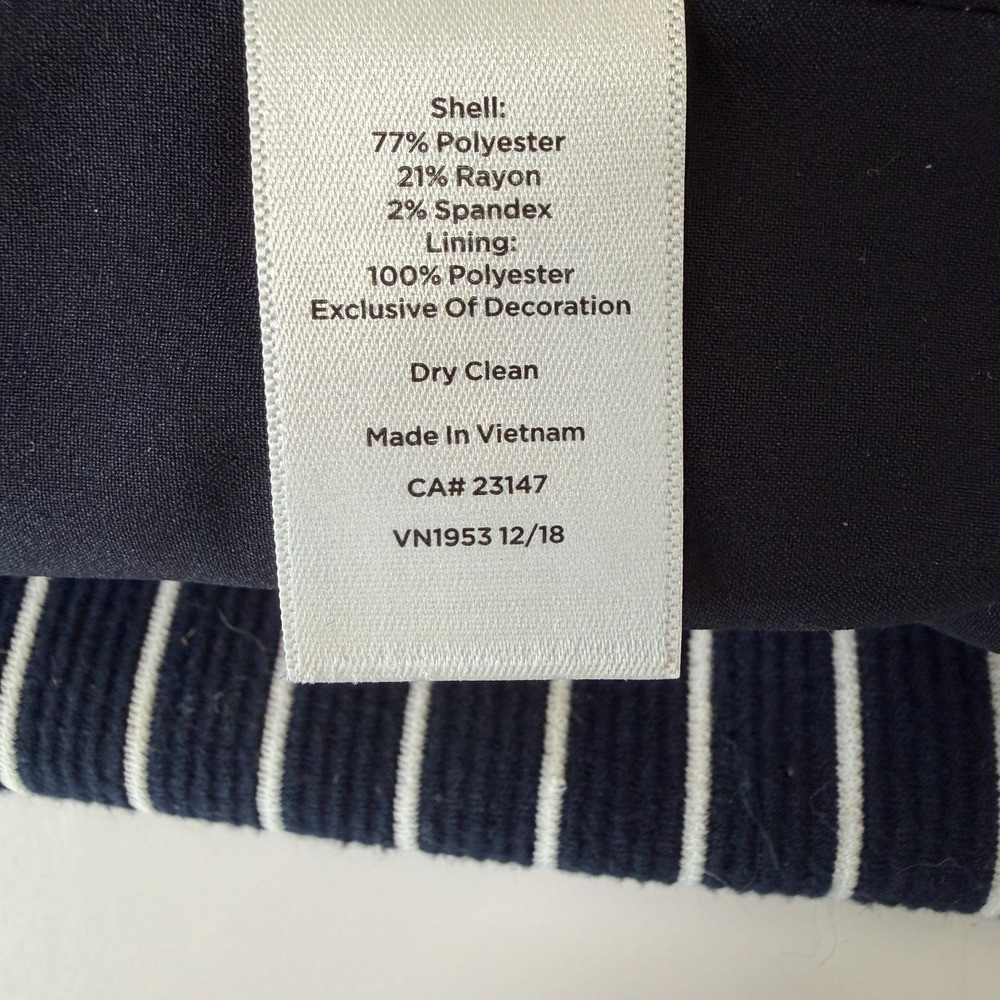 Talbots Striped Knit Open Blazer Jacket Plus Size 1X Navy White Stretch Nautical - Picture 7 of 7